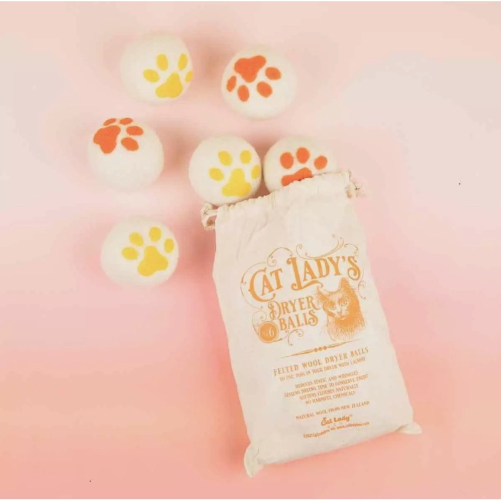 Cat Lady Box ~ Paw Wool Dryer Balls (Set of 6) ~ NEW